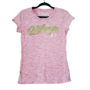 Aeropostale Pink California Short Sleeve T Shirt Large 2010 Surfer Casual Summer